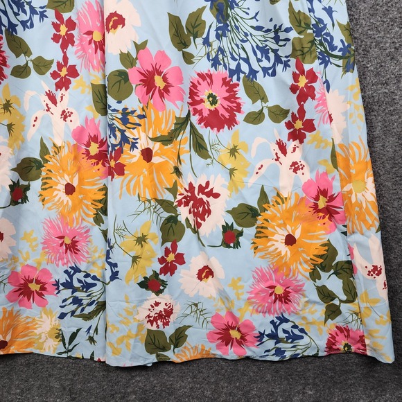 BloomChic Floral Maxi Dress Women Size 18-20 Blue Smocked Square Neck Pockets - Picture 5 of 10